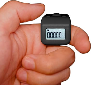 Rechargeable Finger Counter, IPX8 Waterproof Lap Counter, Silent 6 Channels Digital Tasbih Tally Clicker with LED for Prayer Swimming Knitting Gift