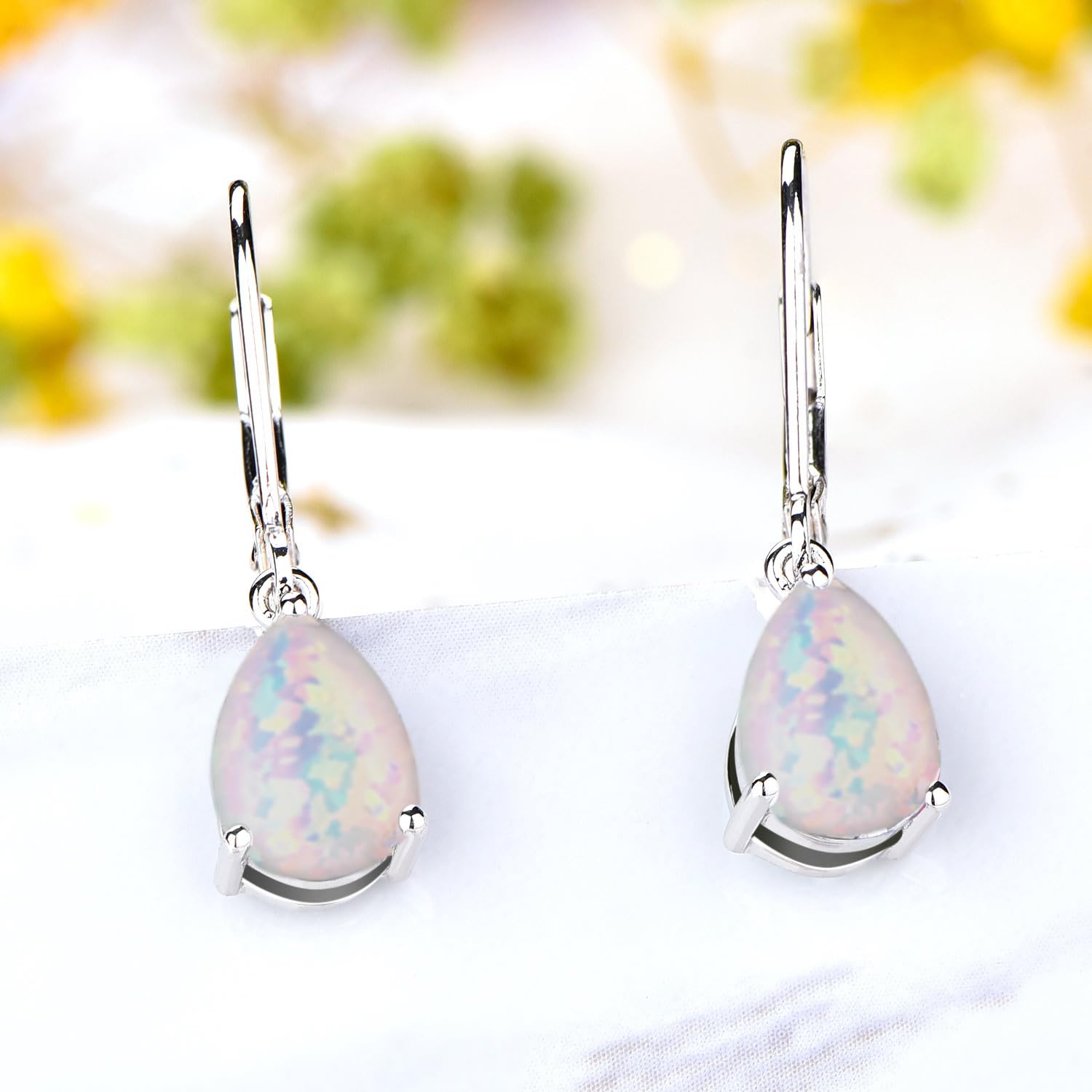 YL Damen Ohrhänger 925 Sterling Silber 12 Geburtsstein Zirkonia Ohrringe