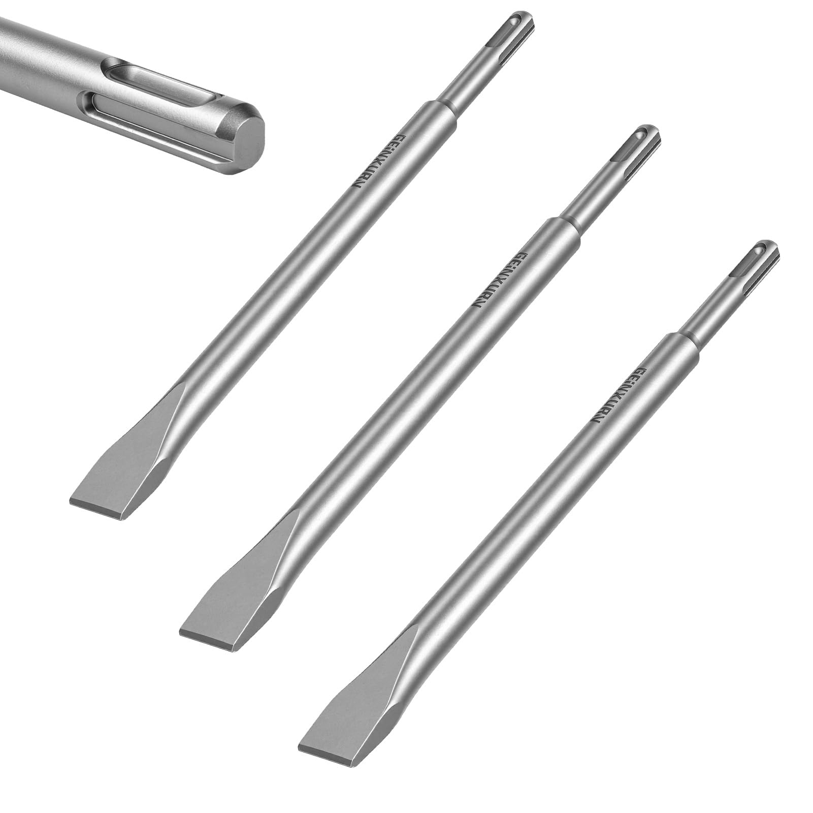 GEINXURN 250mmx20mm SDS Plus Chisels, 3PCS Flat Chisels Set