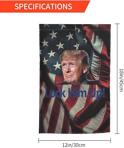Miniatura 3 de Bandera de jardín Lock Him Up de 12 x 18 pulgadas, doble cara, decoración de patio al aire libre