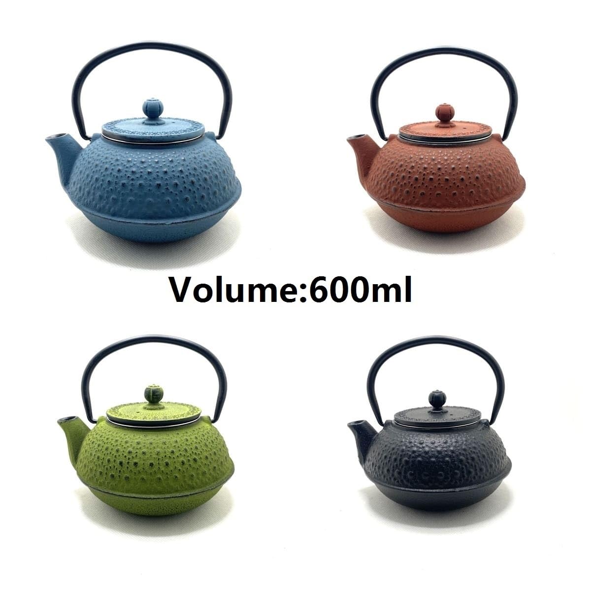 Tetera Tetera de Hierro Fundido, Tetera Tetera de Hierro Fundido for el hogar Tetera Hecha a Mano Artículos for el hogar Hervidor de Agua Utensilios de Cocina rústicos(Red)