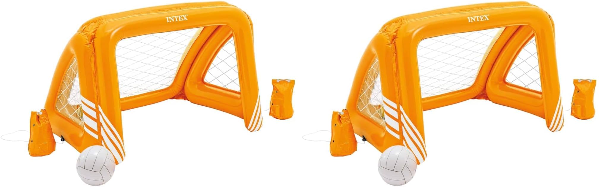 Intex Portería Hinchable acuática, 124x84x76 cm, Incluye balón Hinchable, 2 Bolsas estabilizadoras, Vinilo Resistente, Uso Exterior, Juego Piscina para niños +6 años, Parche de reparación (58507)