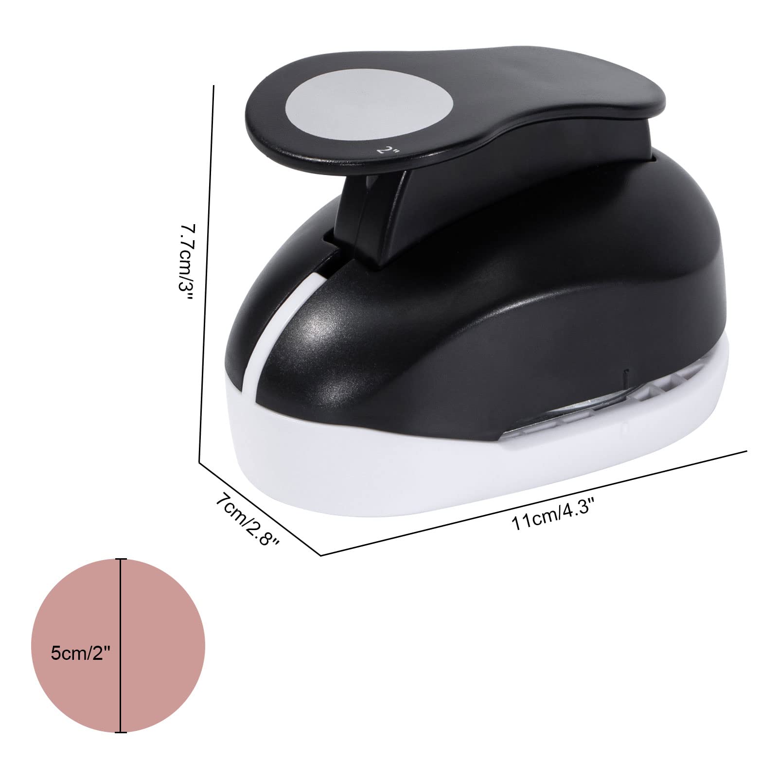 WERADNISH 2 Inch Circle Punch Hole Punch Circle, Lever Action Circle Hole Punches for Paper Crafts Scrapbooking Greeting Cards Artwork, Black