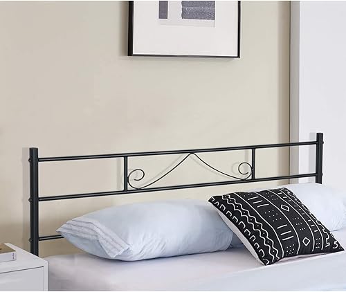 Miniatura 4 de Base de cama de metal de tamaño matrimonial de 13 pulgadas con cabecera y plataforma de estribo con almacenamiento no necesita somier base de