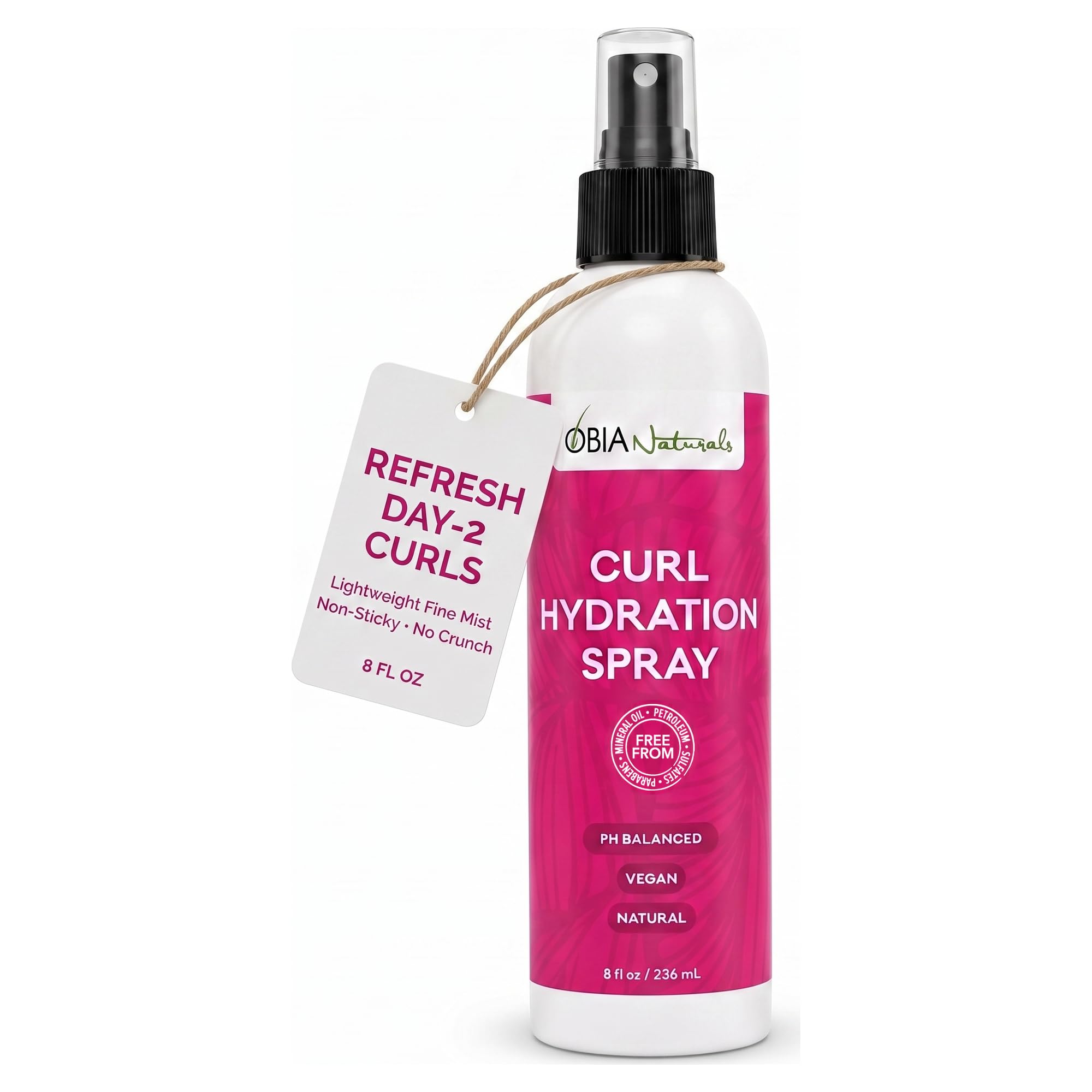 OBIA Naturals Curl Refresher Spray, Hydration Mist for Curly Hair, 8 oz