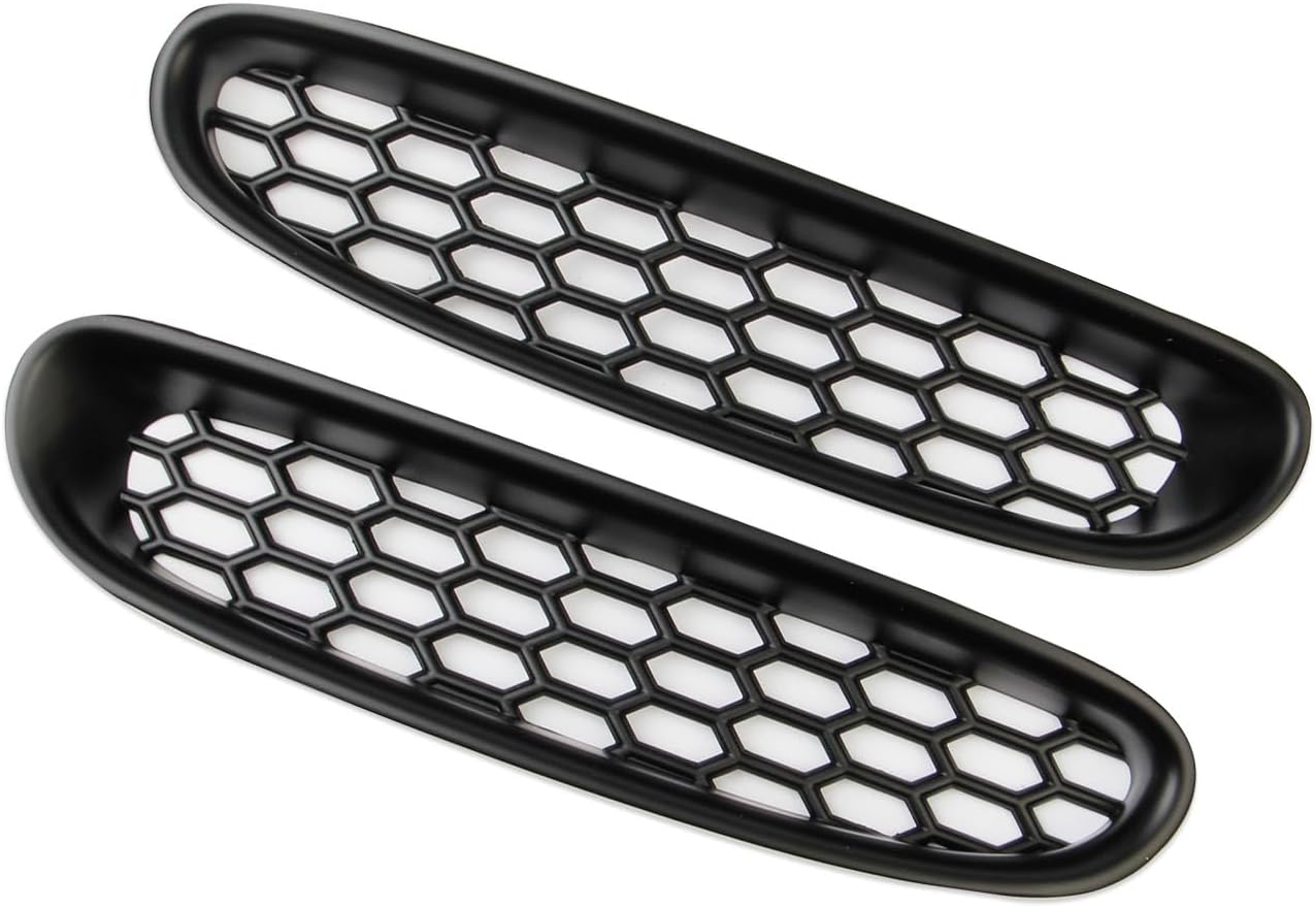 Black Front Bump Reseau Cover Fog Trim Accessories for 1997-2004 Chevrolet Corvette C5 (Type A)