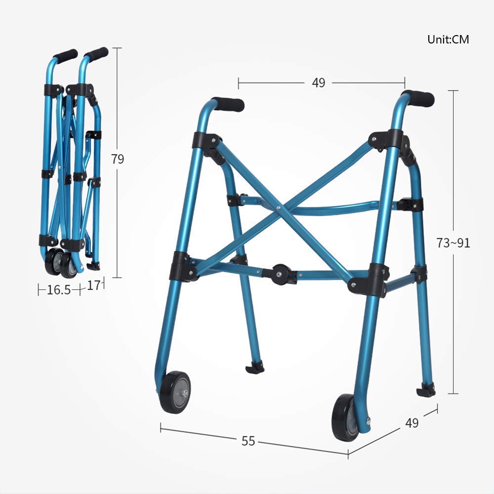 Chodziki Rollator dla seniorów, wózki inwalidzkie Staruszek Czternożny koło pasowe z laską Niebieska rehabilitacja Wspomagany chodzik Lekki składany chodzik teleskopowy Pomoce do chodzenia Chodzik