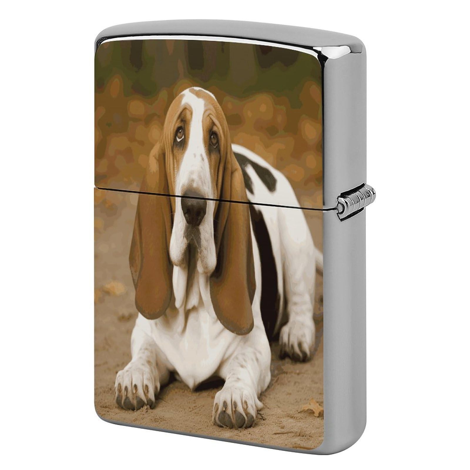 Fekiloot Style Basset Hound Lighter Case Cover Metal Lighter Case