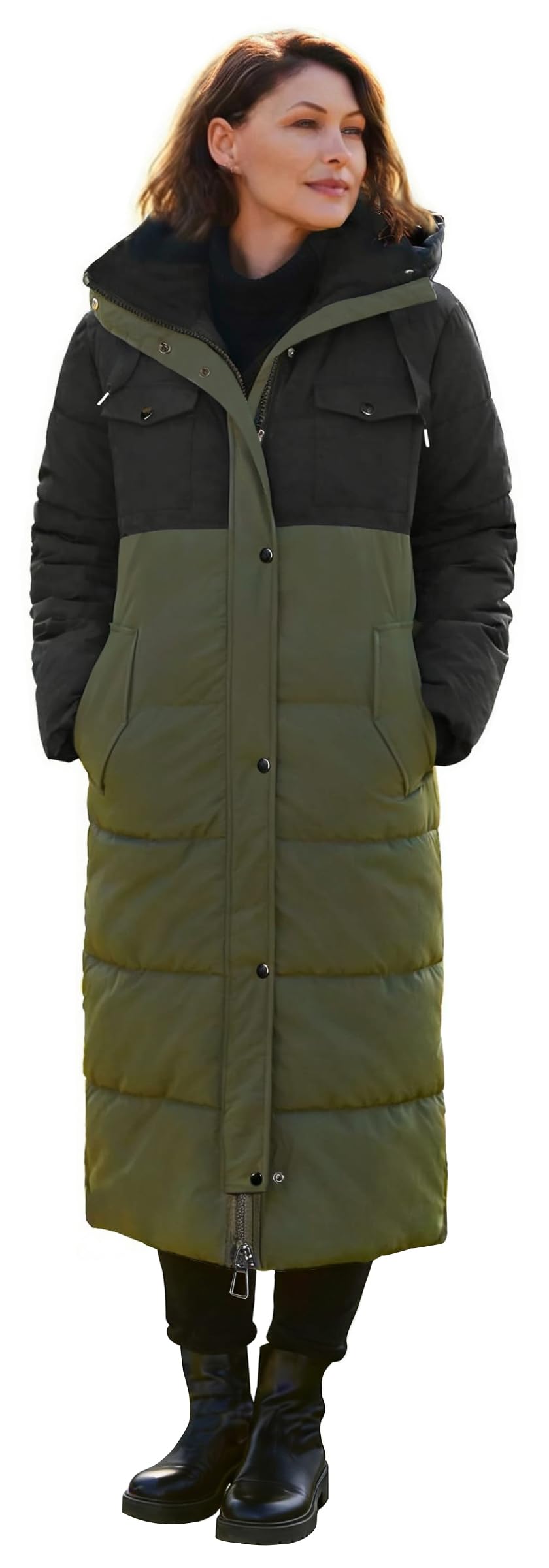 nutexrol Women's Puffer Down Long Jackets Ladies Heavy Thickened Quilted Parka Winter Coat Zipper Stylish Overwear-picture-13
