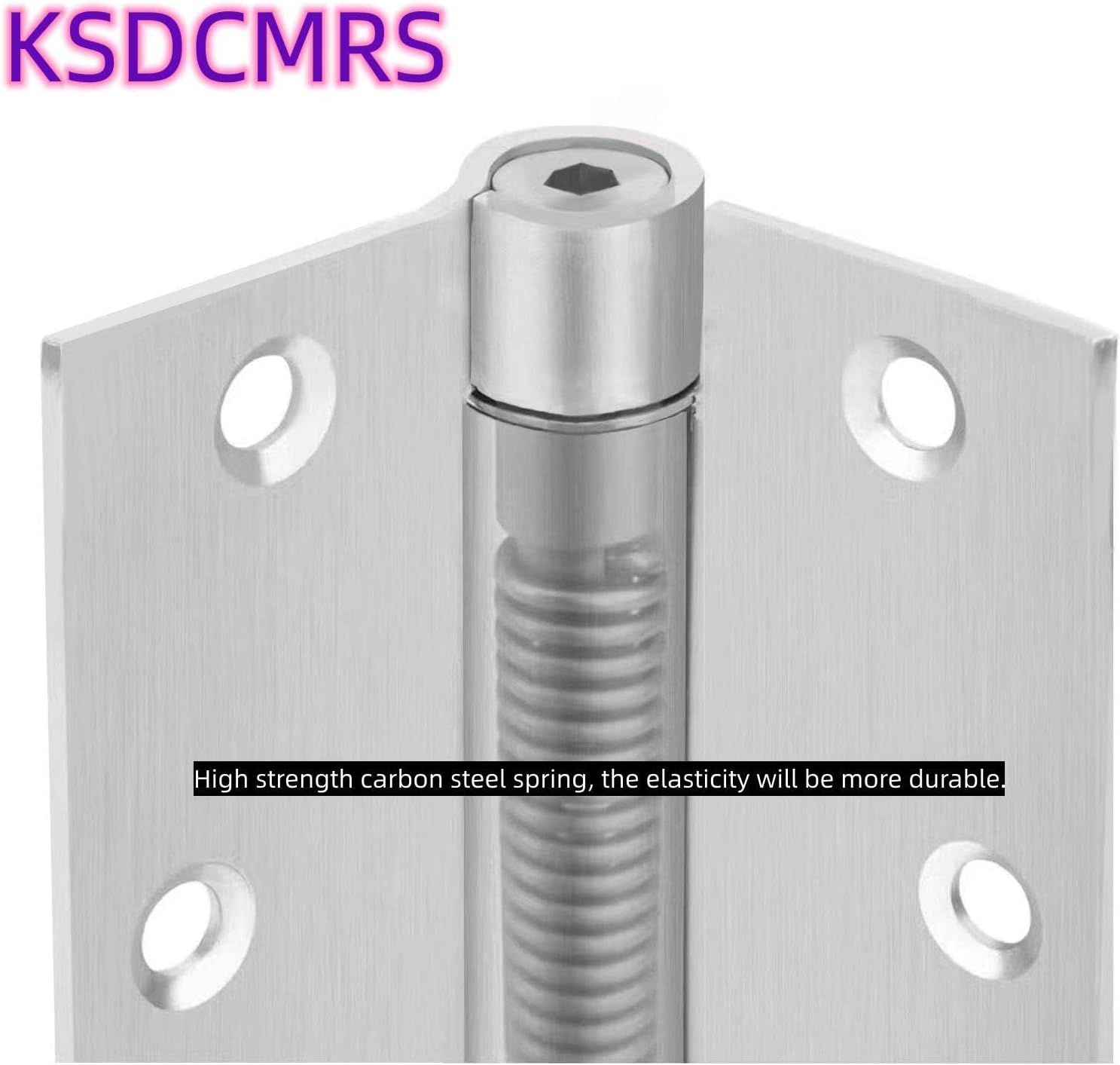 3.5" Self Closing Stainless Steel Hinges,3-1/2 inch x 3 1/2 Inch Heavy Duty Spring Loaded Automatic Adjustable to Close Door Hinge with Square Corner (Silver-2PACK)