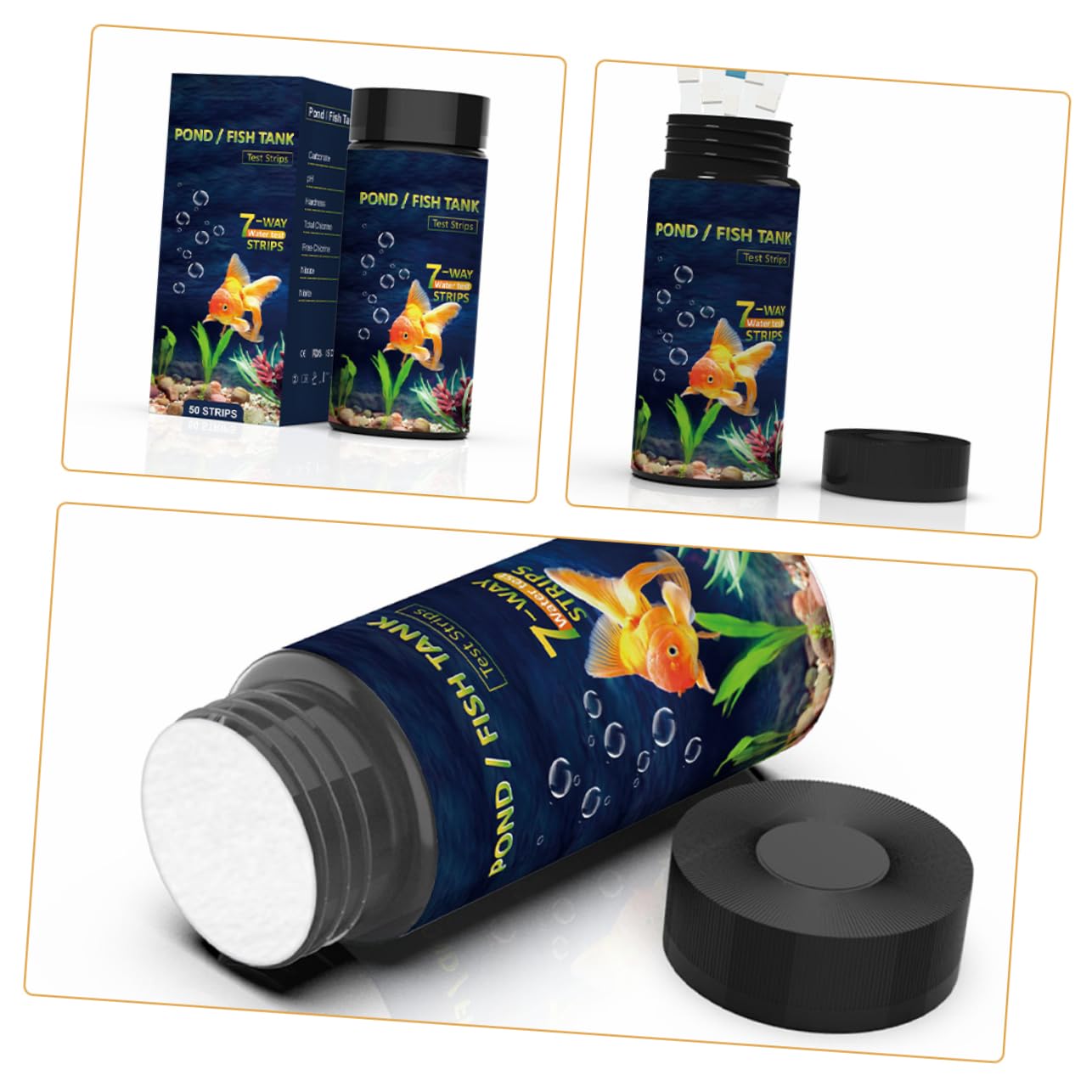 5 Set Strisce Reattive Per Il Test Della Qualità Dell'Acqua Kit Per Il Test Dell'Acqua Strisce Reattive Per Piscina Per Il Test Dei Pesci Che Nuotano 50 pezzi*5