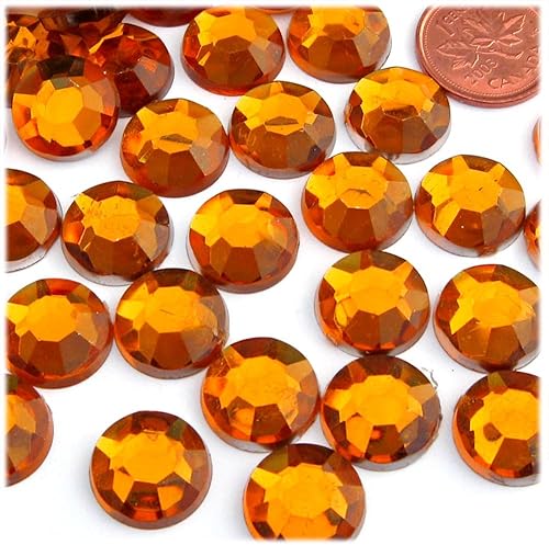 Miniatura 8 de The Crafts Outlet 72 diamantes de imitación redondos de 0.551 in - parte trasera plana rojo rubí rojo