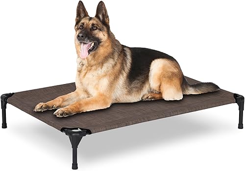 Cama elevada para perros para exteriores, catre elevado grande con malla lavable, cuna refrescante para mascotas, a prueba de mordidas para