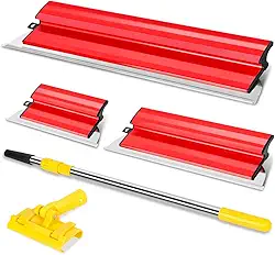 Kit 3 Desempenadeira Massa Corrida (25cm+40cm+60cm), com Haste Extensível Desempenadeira, (92 a 140 cm), Desempenadeira Inox, Kit Desempenadeira Espátula