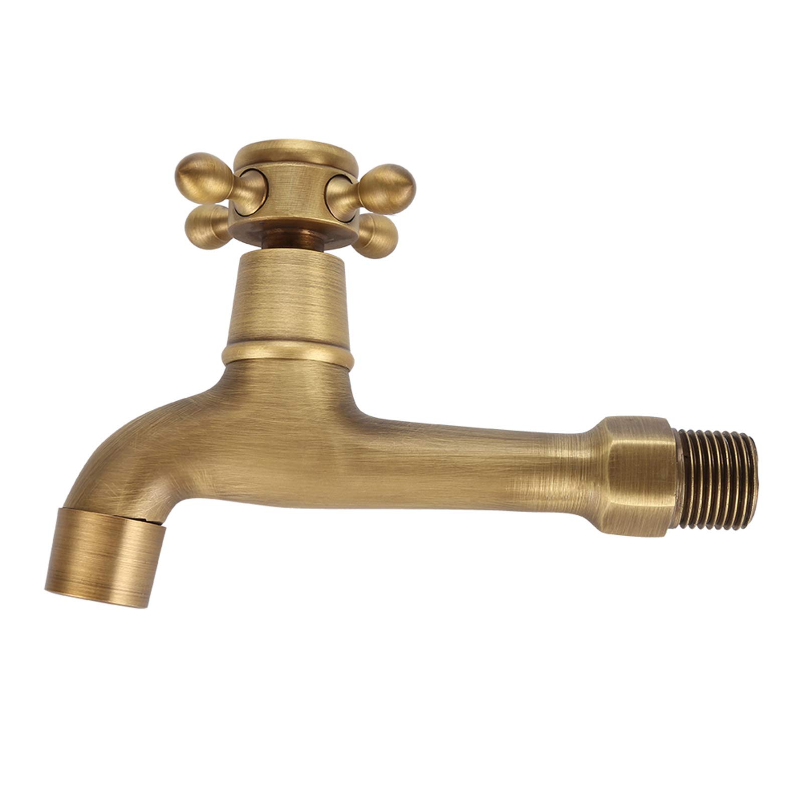 Grifo de latón vintage, Montado en la pared Grifo de latón sólido vintage Cinta de agua fría individual para fregadero de cocina Piscina de fregona(Largo)