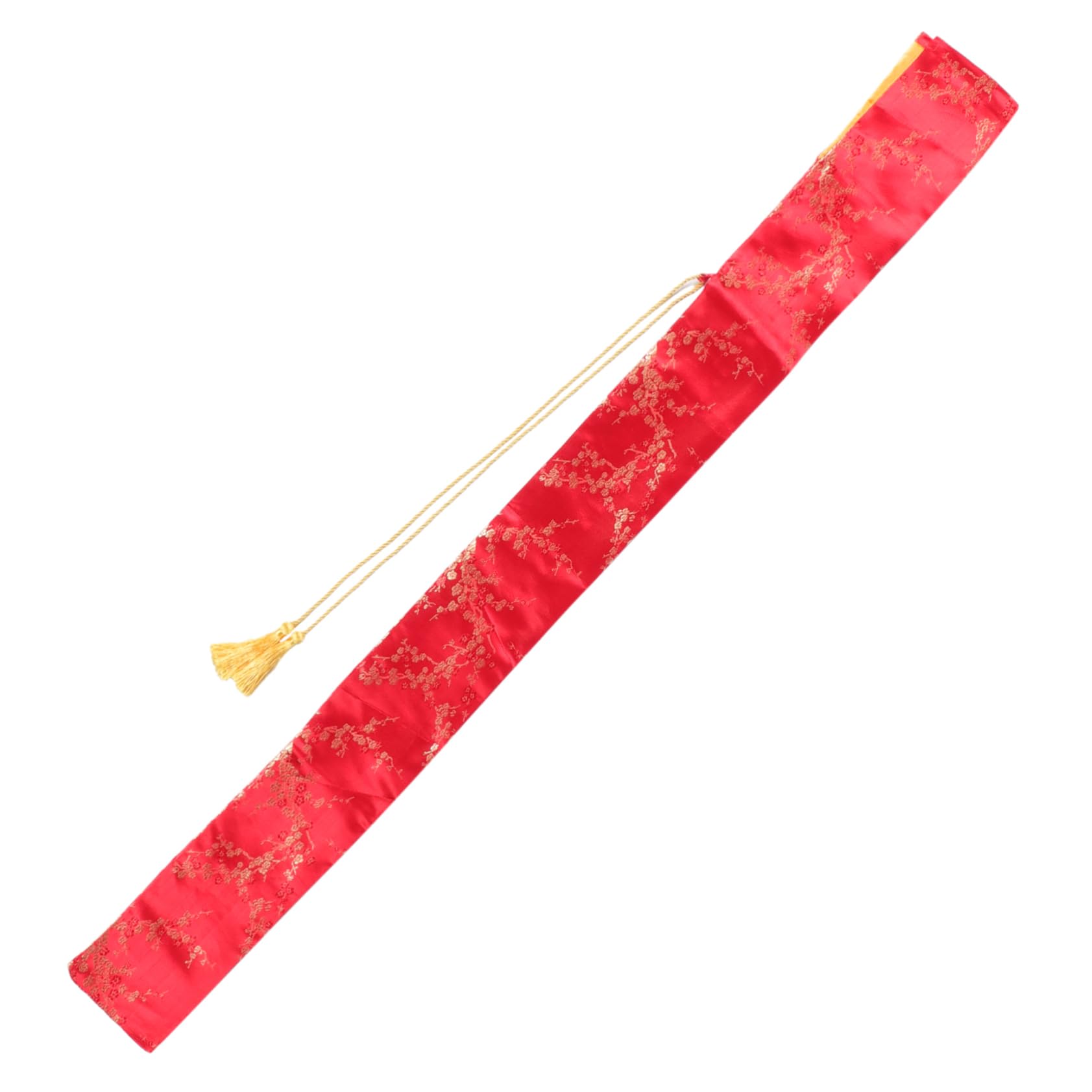 ARTSEWPLY Silk Sword Bag Long Swords Storage Pouch with Red Ground and Plum Blossom Japanese Sword Bag Easy to Carry and Protect Your Swords