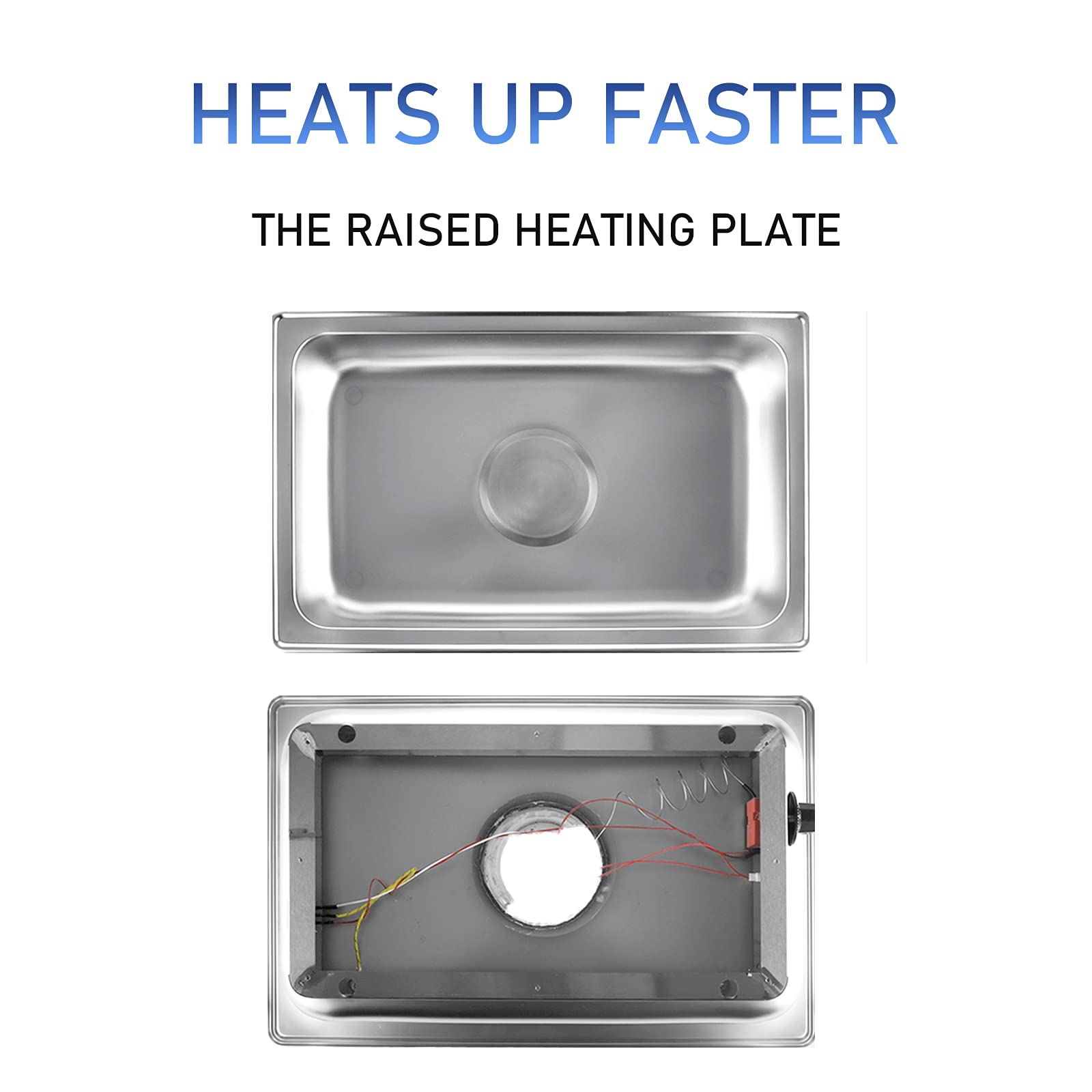 Set di scaldavivande in acciaio inox, scaldavivande con coperchi, copertura visiva in policarbonato per uso alimentare, GN 1/2, ideale per feste e ristoranti