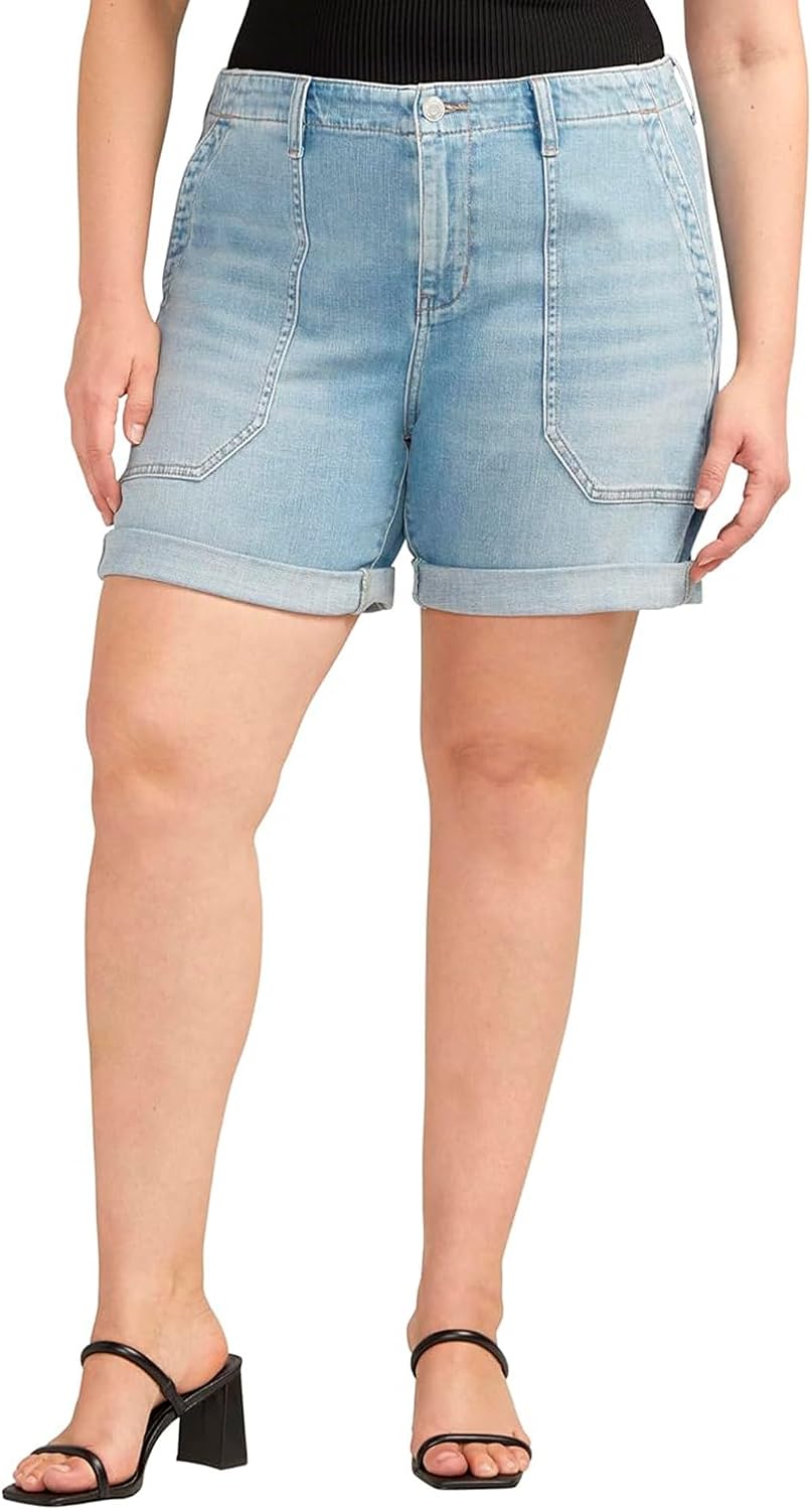 Jag Jeans Women's Plus Size Alex Mid Rise Boyfriend Short