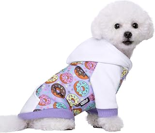 Purple Puppy Dog Hoodies for Small Medium Dogs, Christmas Hooded Sweatshirt with Pocket Pet Cat Hoody Clothes Sweaters Fleece Coat Dog Costume Winter
