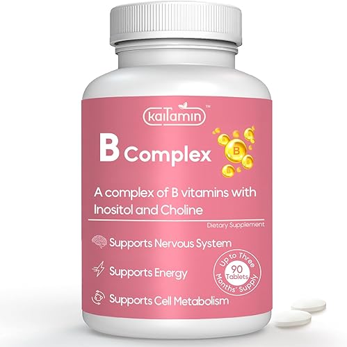 Vitaminas del complejo B para mujeres - una tableta por día con inositol y colina Apoya el SOP, energía, metabolismo, memoria, estado de ánimo -
