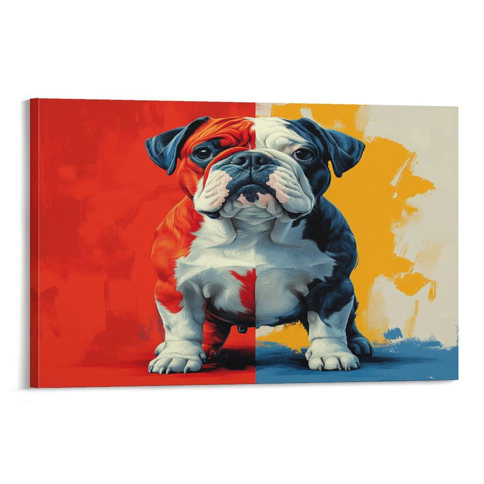 Impression sur toile bouledogue tableau decoration murale salon 50x75cm - 6