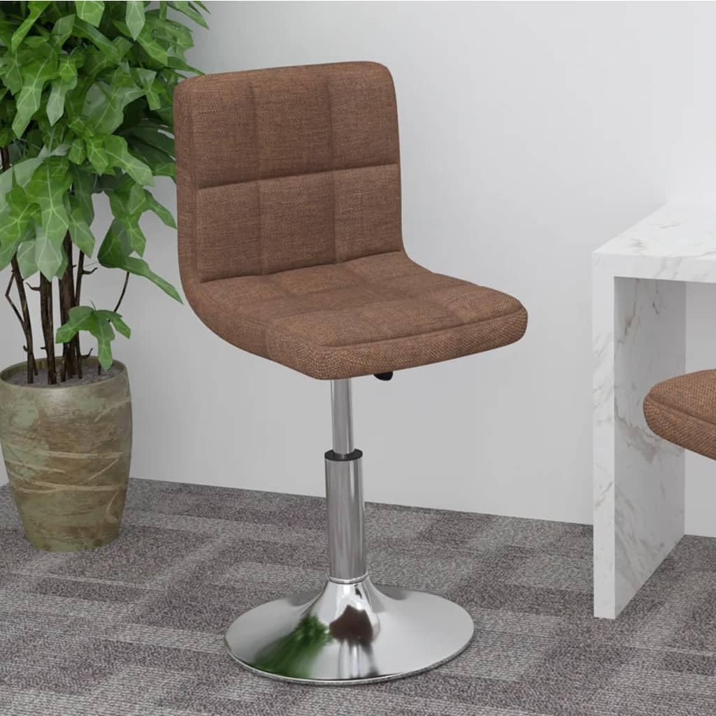 Chaise de bar moderne en acier chromé et tissu marron raffiné