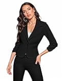 Women's Lightweight Casual Work Office Stretch Ponte Cardigan Blazer Jacket Made in USA