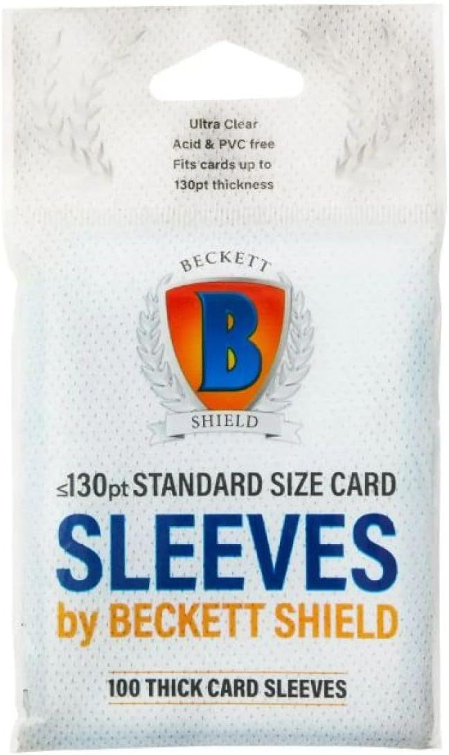 Arcane Tinmen Beckett Shield Thick Collectible Card Sleeves 100 CT - Smooth & Tough MGT Compatible with Pokemon, Yugioh, Magic The Gathering