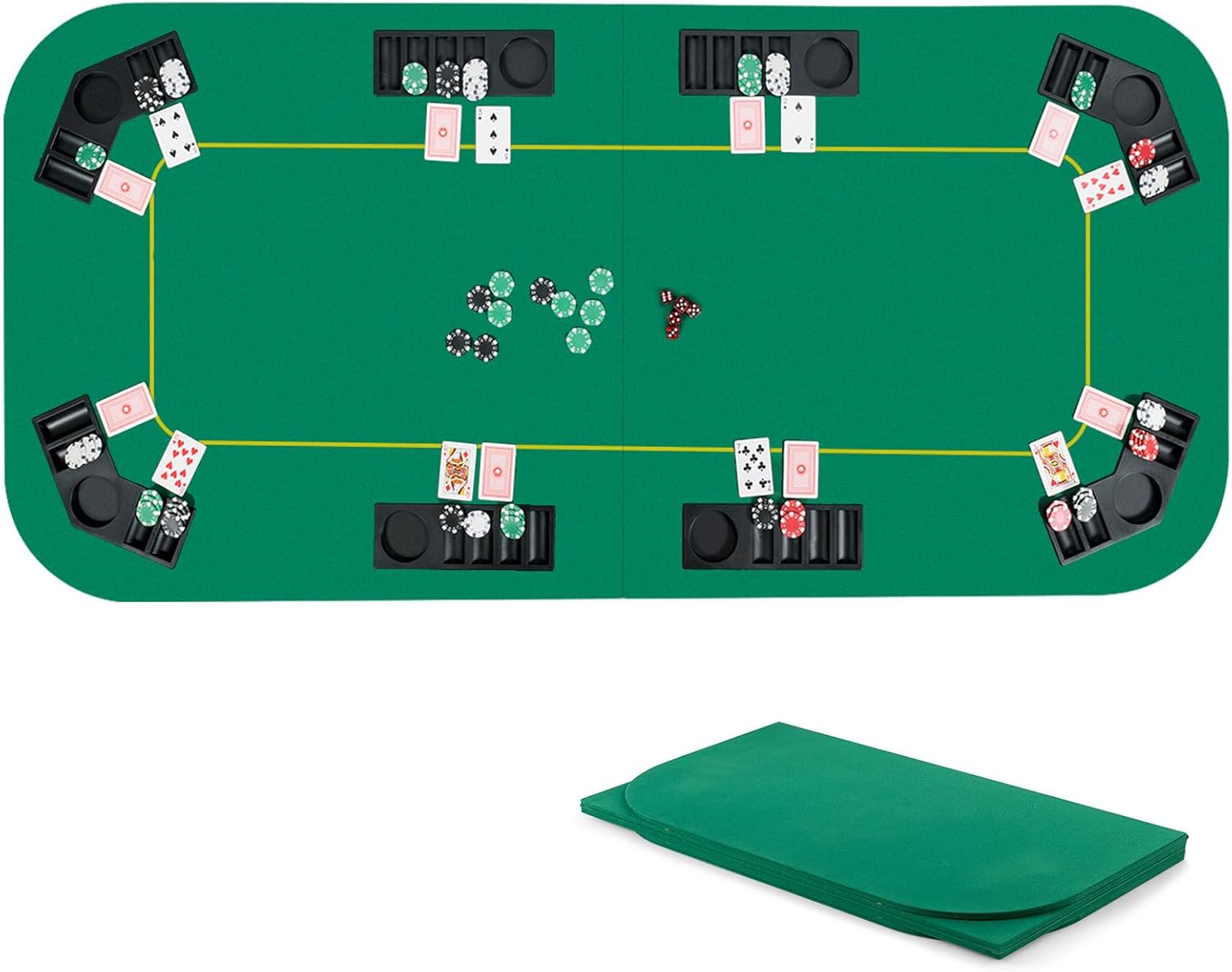 Amazon.com: GOFLAME Foldable Poker Table Top 8 Player, 79
