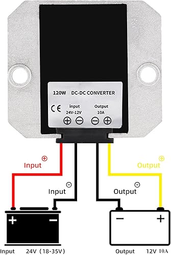 Miniatura 3 de MGGi DC 24V a 12V 10A 120W Convertidor de voltaje Buck Transformador de potencia impermeable, reductor de voltaje reductor, regulador módulo de