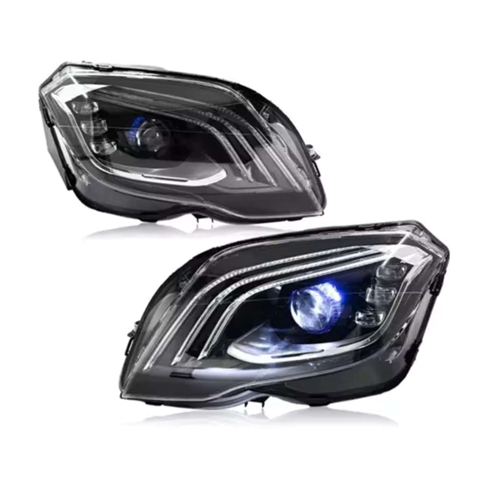 Anteriore Gruppo Fari Anteriori Per Benz Per GLK X204 Faro 2013-2015 GLK250 GLK300 Testa Lampade Fari Auto Assemblaggio Aggiornamento Design Proiettore LED(Xenon)