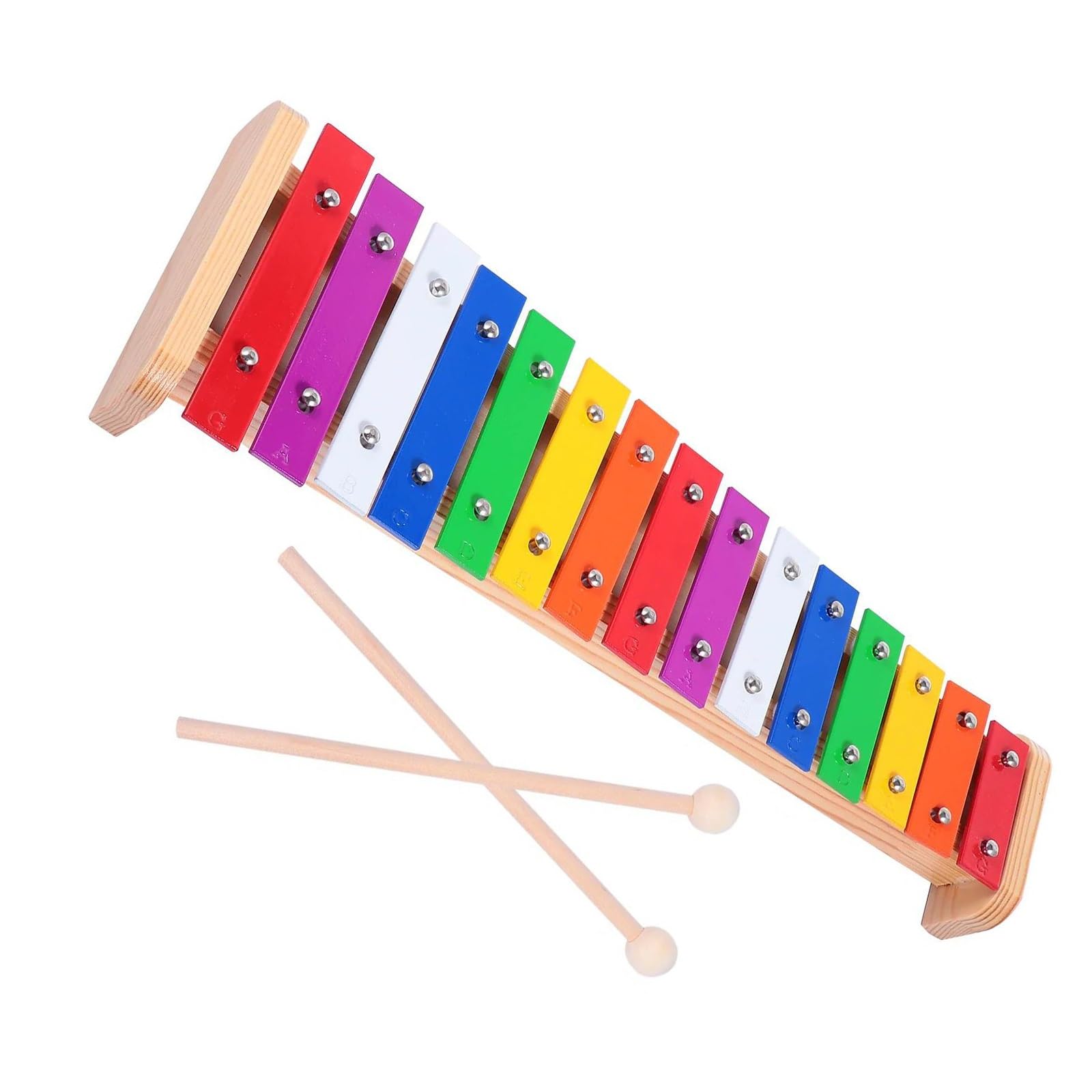 Glockenspiel Strumento a percussione con tavola armonica in alluminio colorato, elegante, a 15 note
