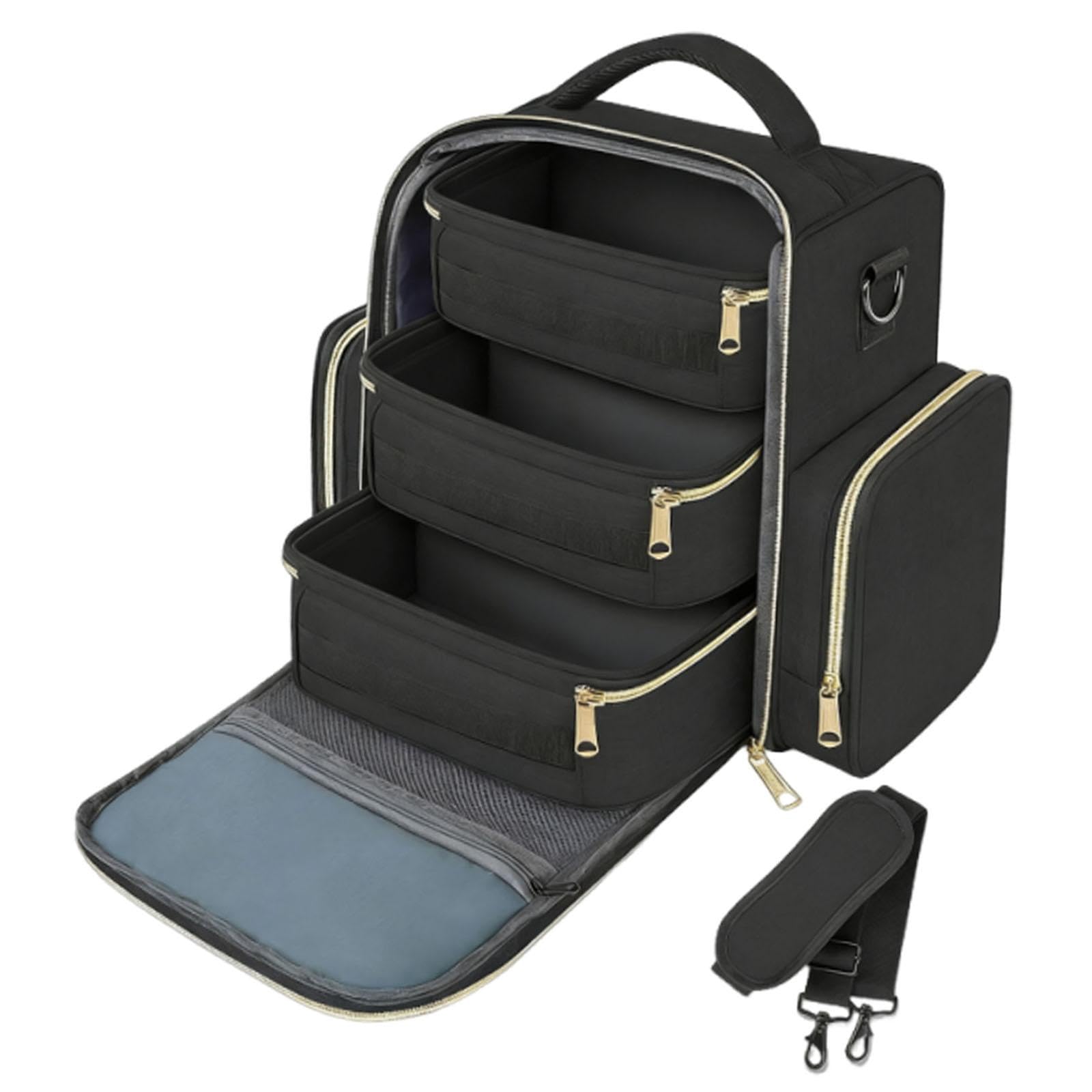 Tragbares Nagellack Organizer Etui, Gel Nagellack Tasche, Schwarz