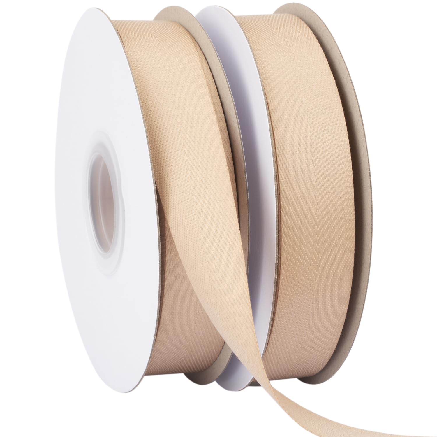 Ribbonitlux Tape Twill Ribbon 25mm x 22.5 Meters, Soft Tan Herringbone Bias Tape for DIY Craft Sewing, Gift Wrapping, and Home Decor - Image 2