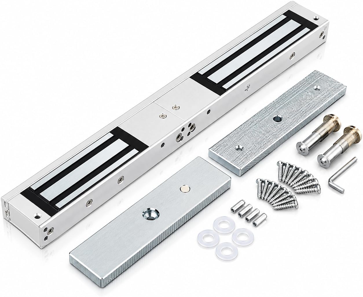 Double Door Electromagnetic Lock, 600LB/280KG Holding Force 5-Wire Magnetic Door Lock with Signal Feedback & Time Delay, 12V DC Fail-Safe Lock for Access Control Systems