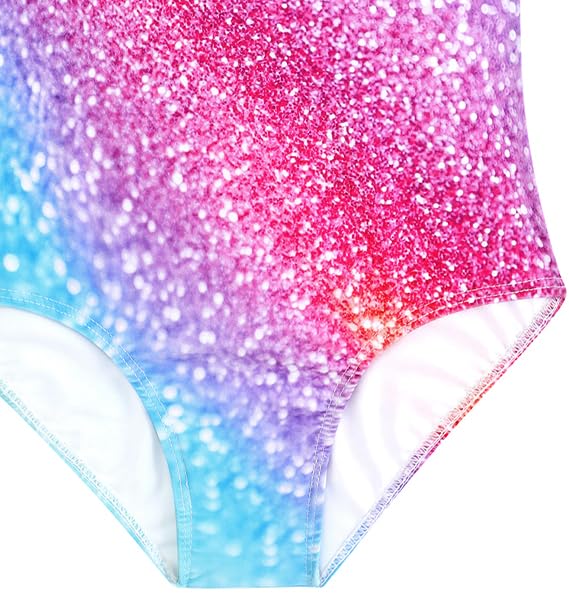 Image of Girls Swimsuit One Piece Bathing Suit with Adjustable Straps Cute Little Kids Swimming Suits Beach Swimwear 4T-12