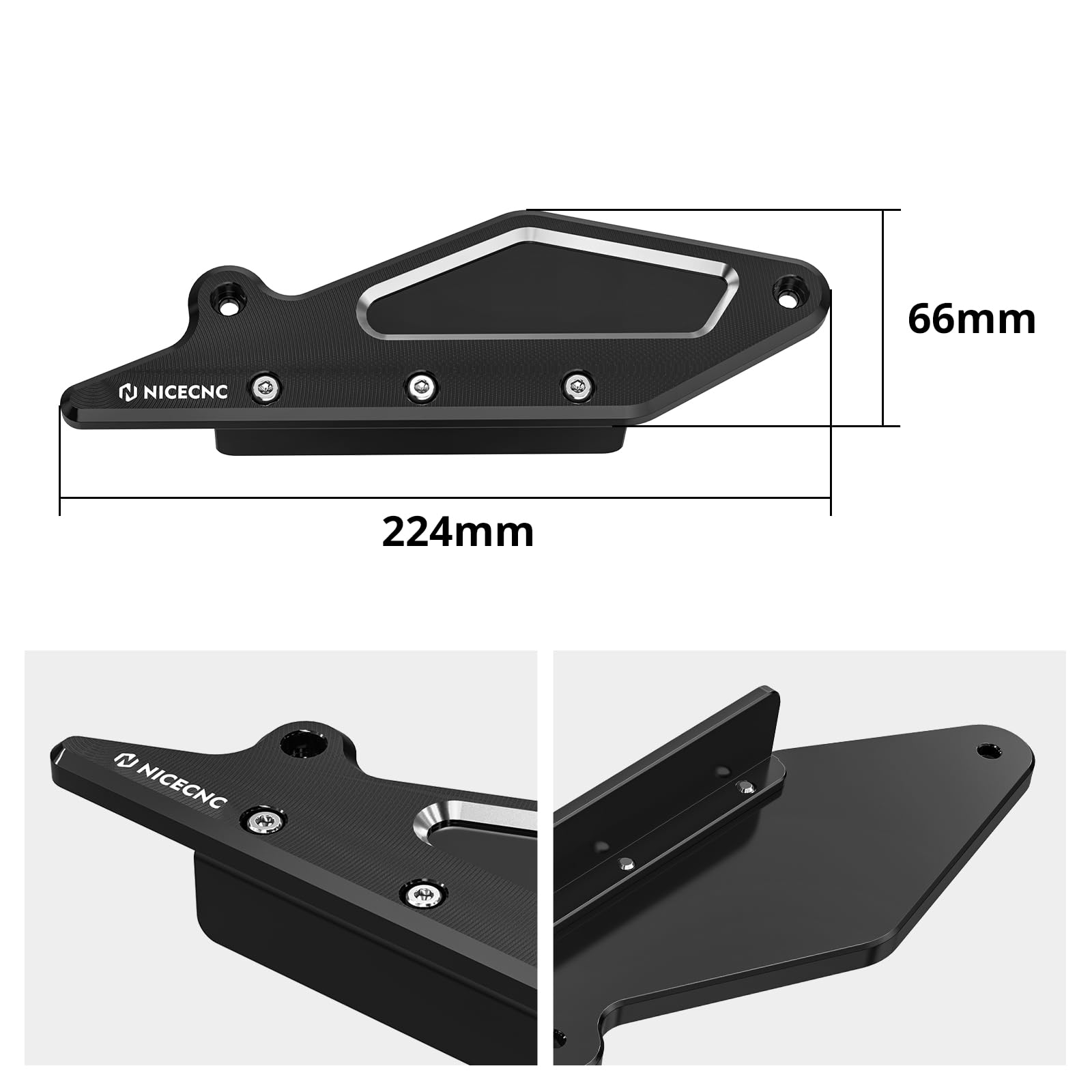 NICECNC Motorrad-Schwingenschutz, Compatible with Harley-Davidson Sportster S RH1250S 2021–2024, Siehe Passform, Schwarz