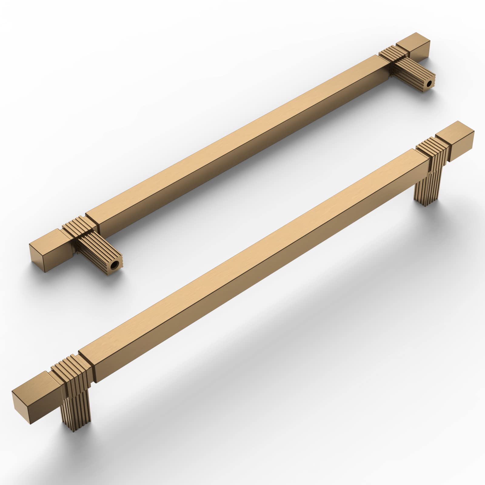 Amerdeco 10 Pack Dark Champagne Bronze Cabinet Pulls 10 Inch Hole Center Cabinet Hardware Kitchen Cabinet Handles for Bathroom Champagne Gold Drawer