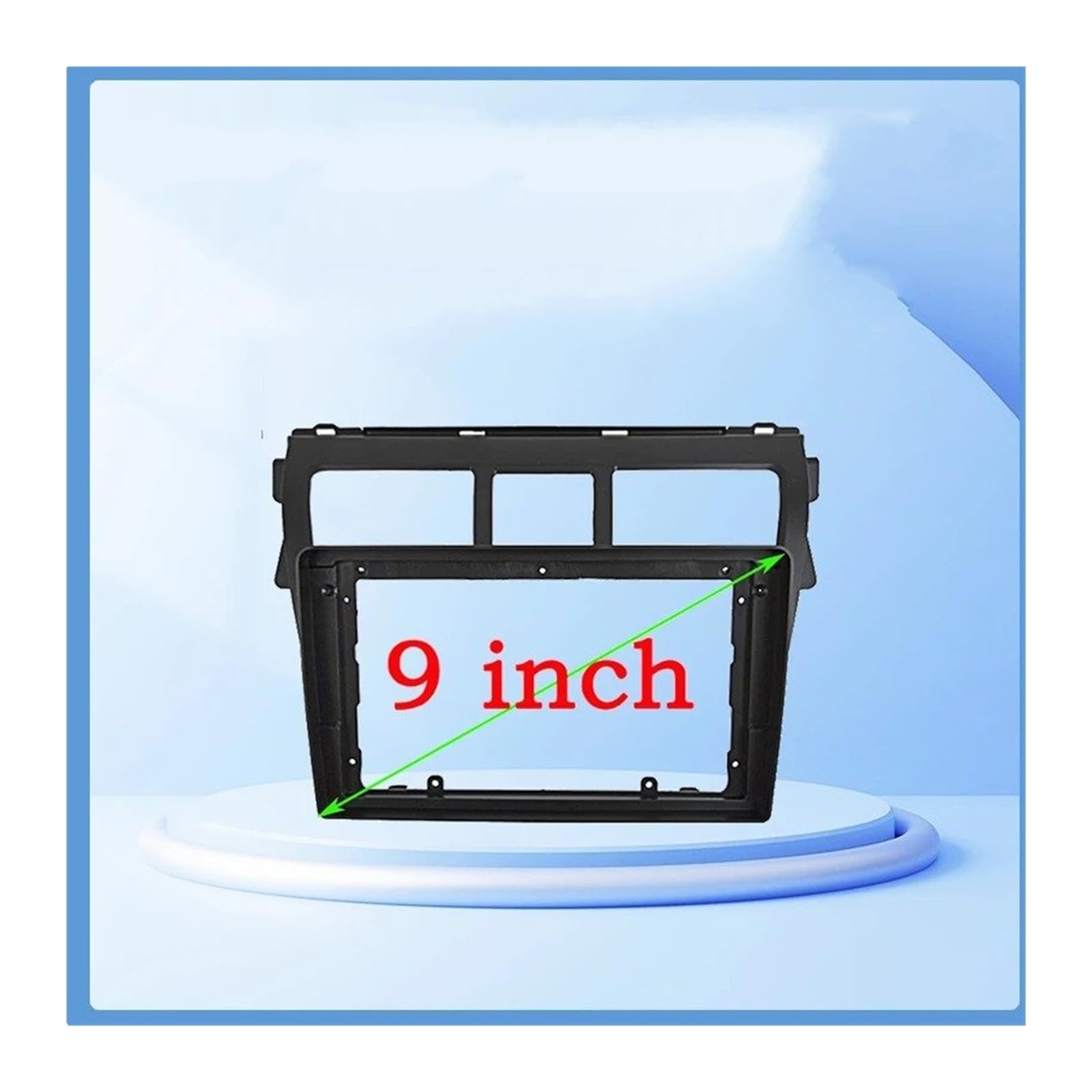 Mascherina Autoradio Cornice Stereo 2 DIN 9 Pollici per Toyota per Vios 2007 per Belta 2005 per Yaris per Berlina 2006 Stereo Dash Facia Trim Kit Autoradio Fascia Pannello