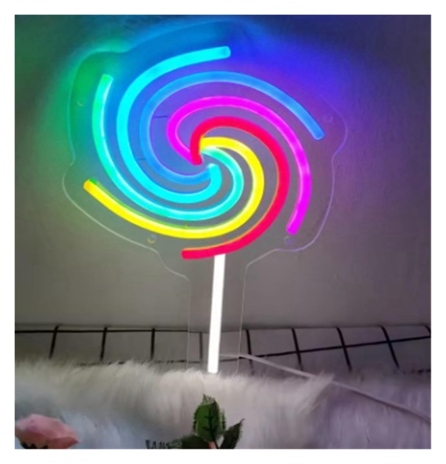 LEMST Signs Lamp Lollipop Neon Sign Light Candy Neon Lights Party Room Wall Birthday Decoration for Boys Girls Neon Signs Lamp 19x30cm