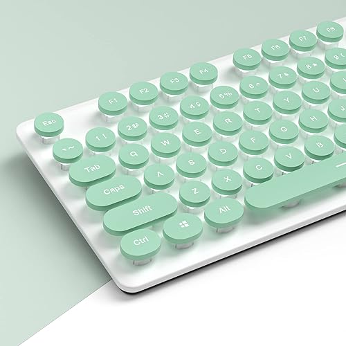 Miniatura 4 de Teclado de máquina de escribir de 104 teclas Punk Gaming Retro Teclado LED Blanco Retroiluminado Lindo Teclado con Cable USB Adecuado para