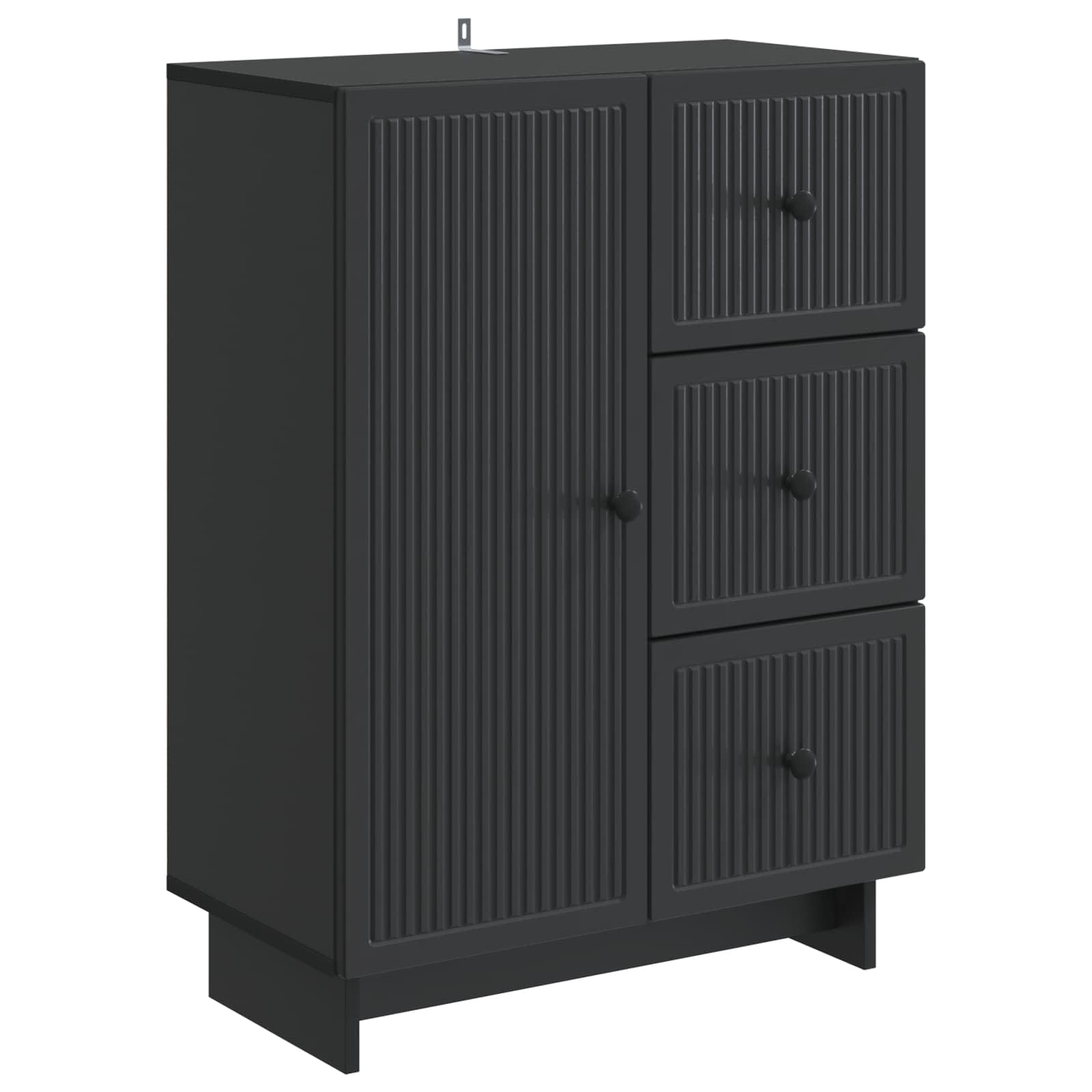 Aparador vintage para salón y pasillo mueble auxiliar negro de madera
