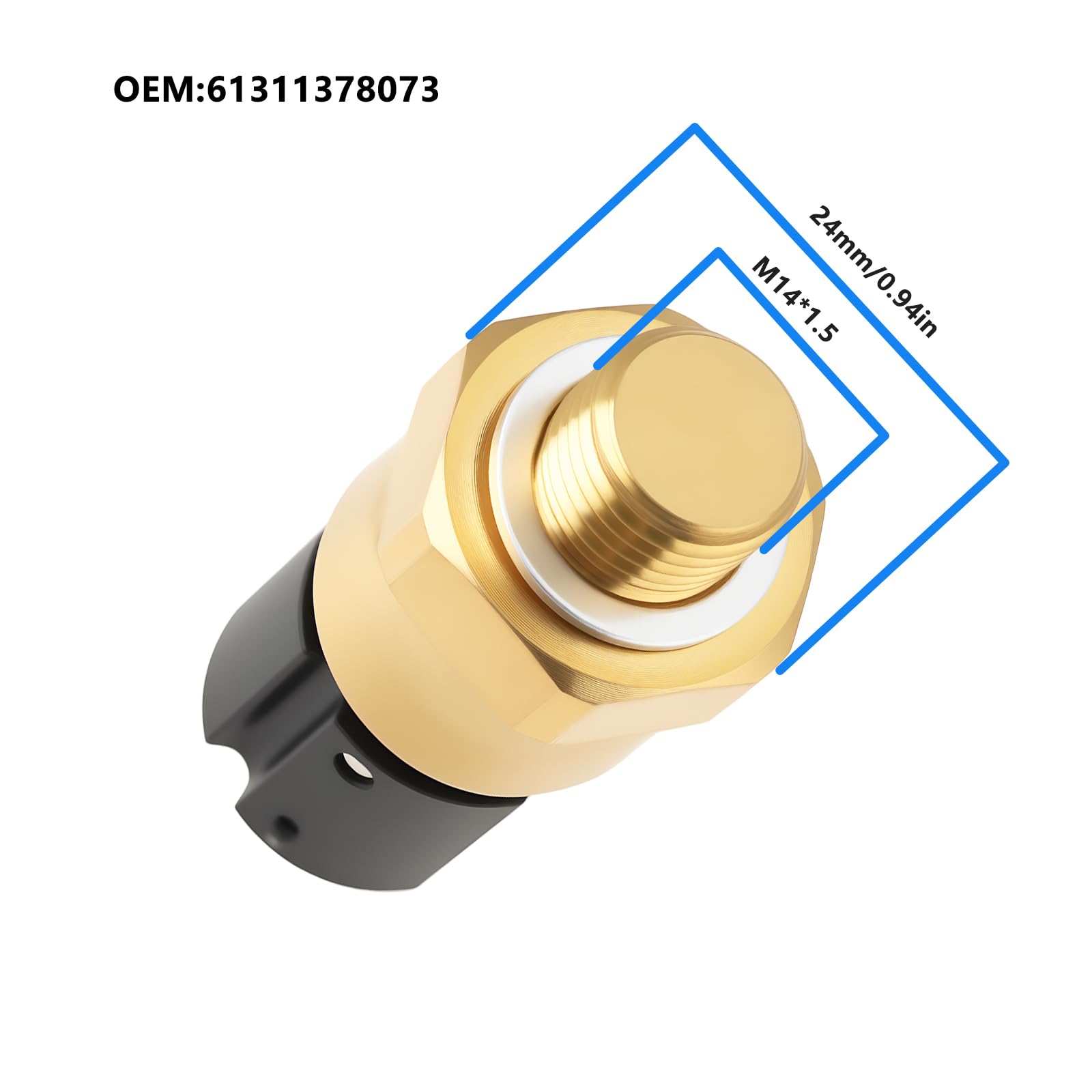 Interruptor de Temperatura del Ventilador del Radiador M14 X 1,5 de 3 Pines Compatible con BMW Z3 E30 Serie 3 5 7 8 61311378073