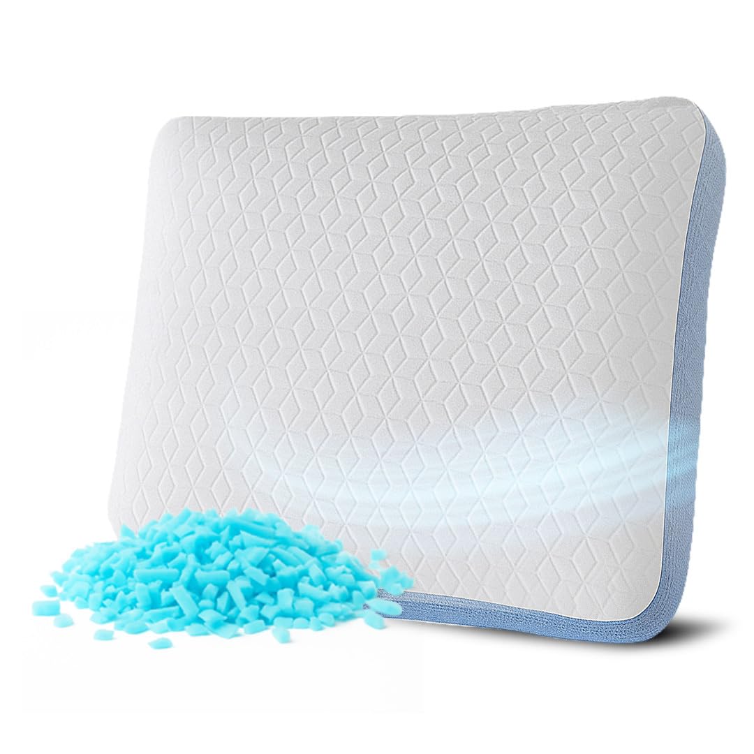 MKS Wolkenkissen Air 80x80 – Höhenverstellbares Memory Foam Nackenkissen mit kühlendem Gel – Ergonomisches Schlafkissen für Seiten-, Rücken- & Bauchschläfer – Hygienisches, Atmungsaktives Kopfkissen