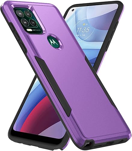 Miniatura 1 de Funda compatible con Moto G Stylus 5G, parte trasera dura y diseño de TPU suave de doble capa, funda delgada, antiarañazos, protección de cuerpo