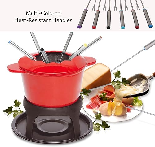 Miniatura 2 de NutriChef PrTPKFONDSTK12 - Juego de 12 brochetas de acero inoxidable con asas multicolores resistentes al calor, perfectas para frutas, verduras,