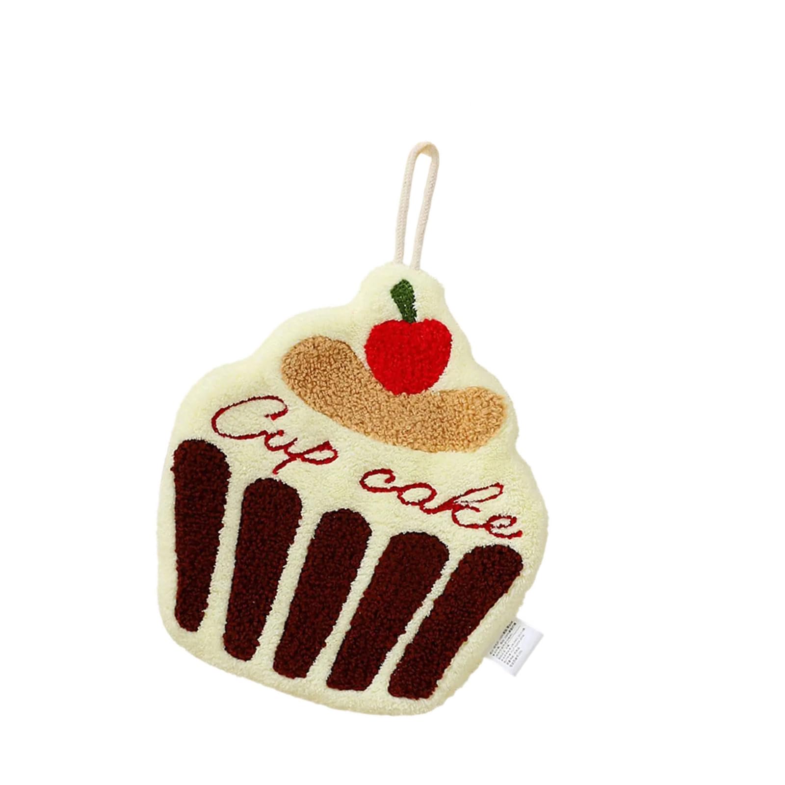 HDOYTXXM Plushes Cake Hand Towel Designed for Absorption and Convenience Cleaning Rag with Hanging Loop for Easy Storage Dry Towels