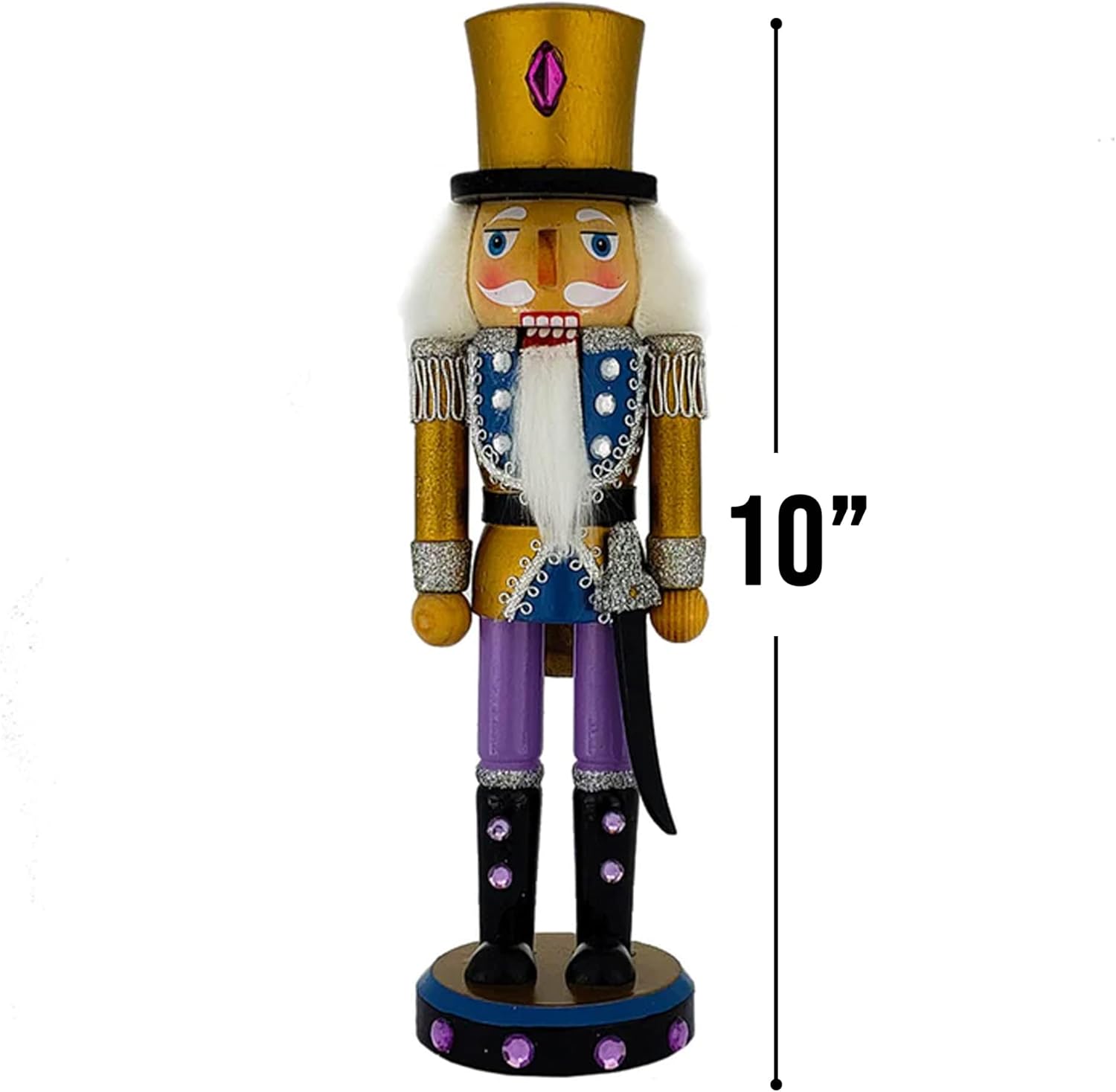 10 Inch Nutcracker Gold Metallic with Sword