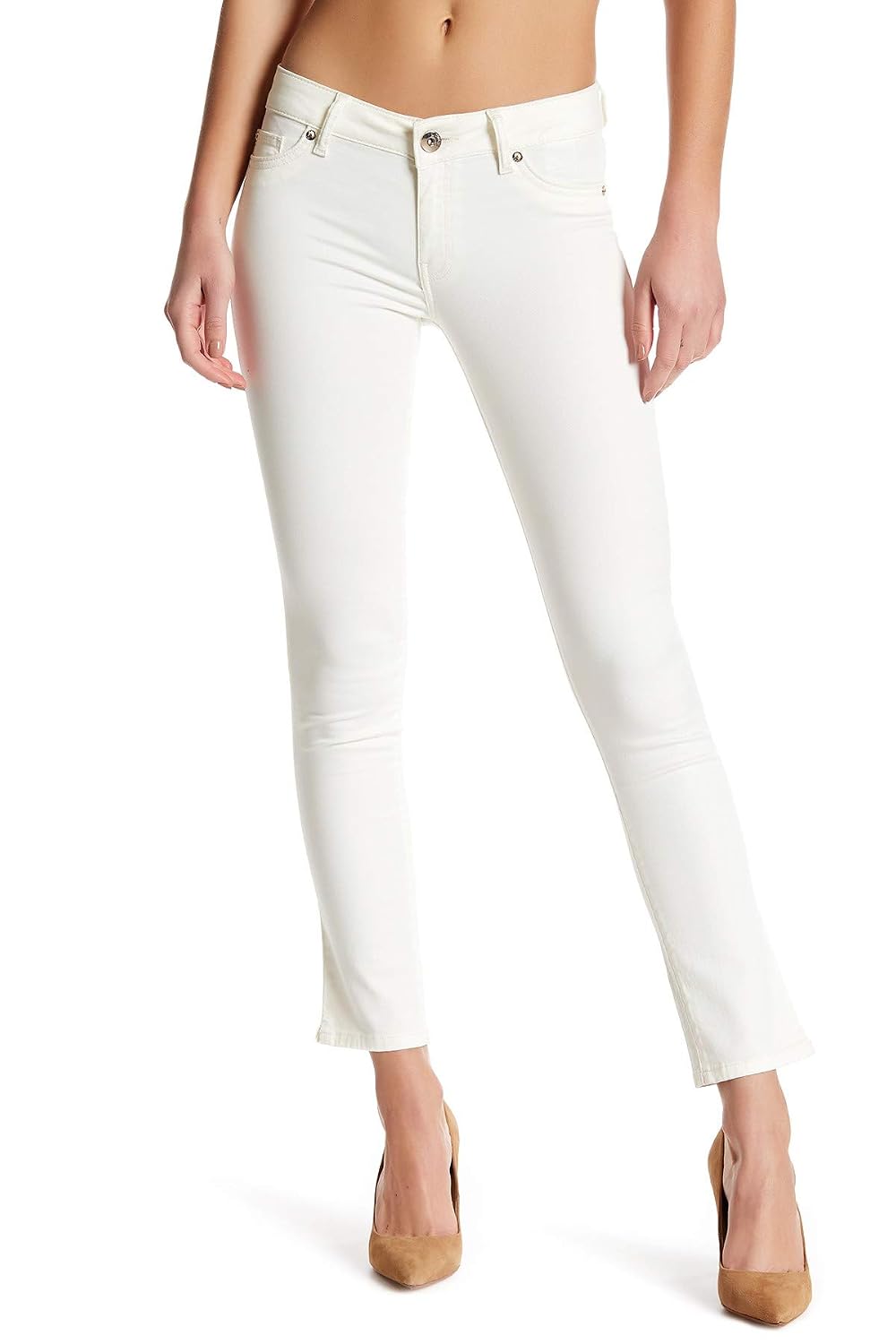 Angel Ankle Cigarette Jeans, Cream 