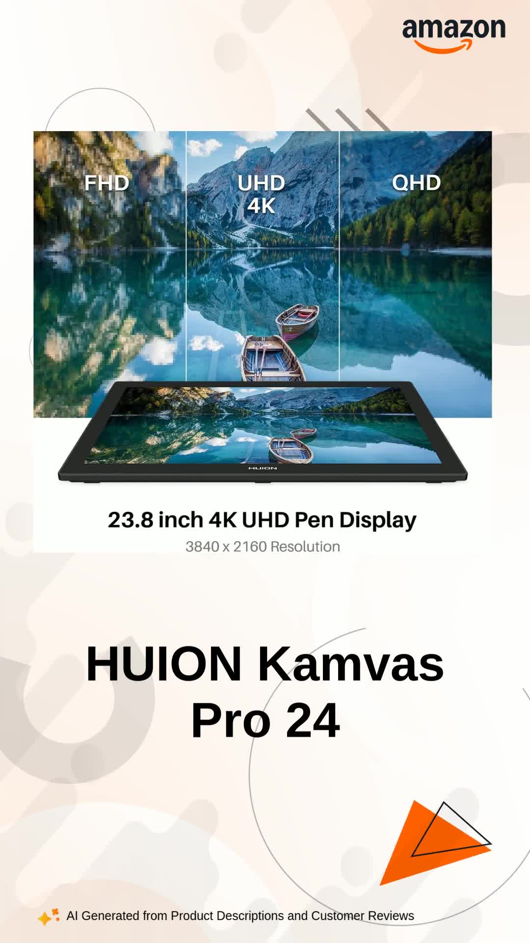 Amazon.in: Buy HUION Kamvas Pro 24 4K UHD Graphics Drawing Tablet